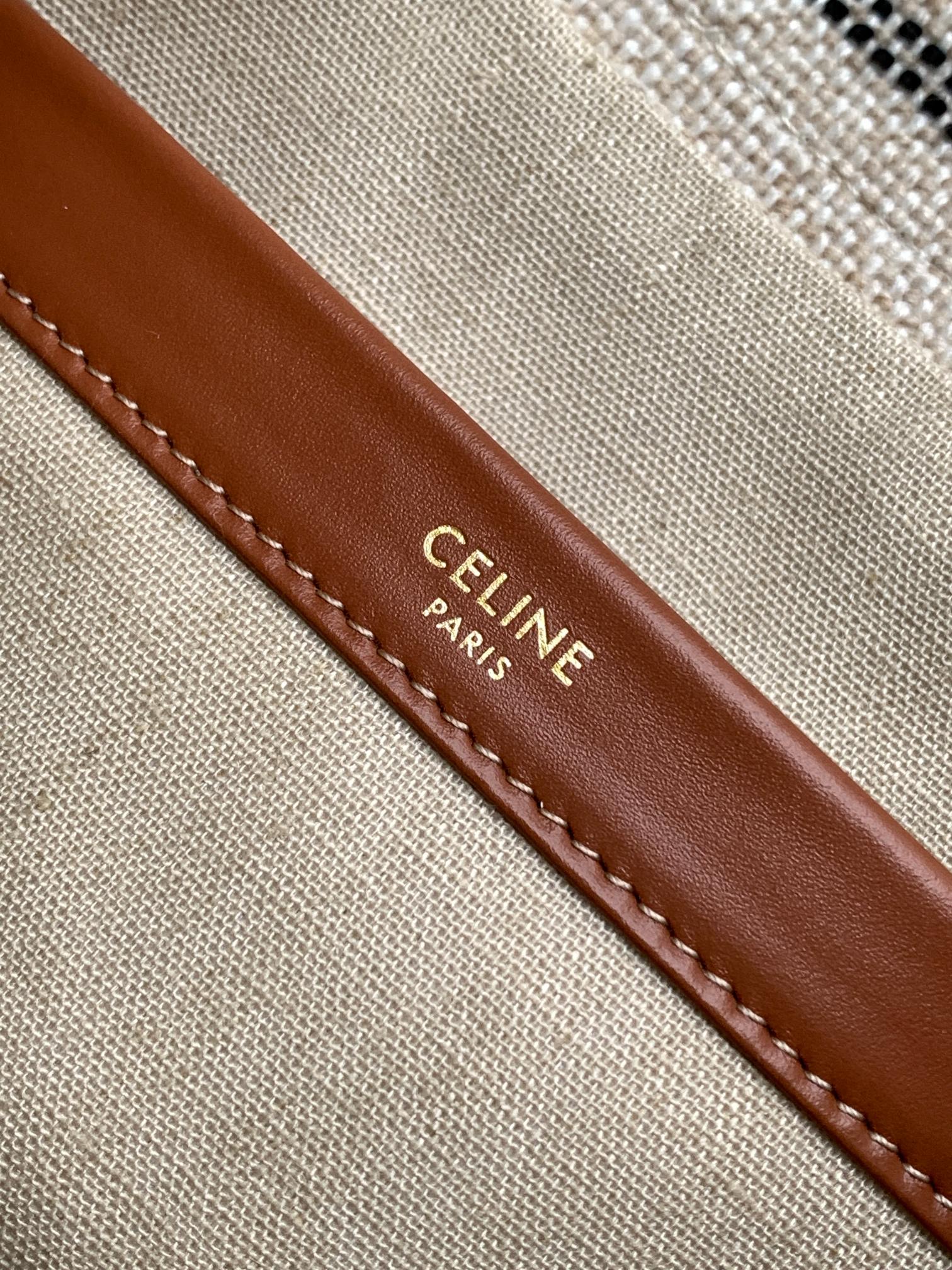 SMALL CABAS THAI 26 CREAM BLACK STRIPE TEXTILE