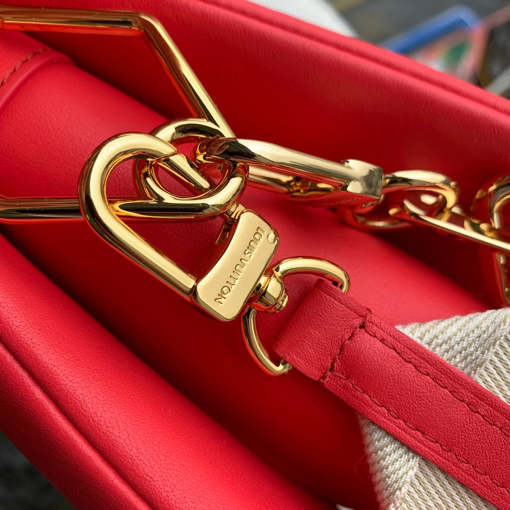 COUSSIN PM 26CM RED MONOGRAM EMPREINTE CALFSKIN