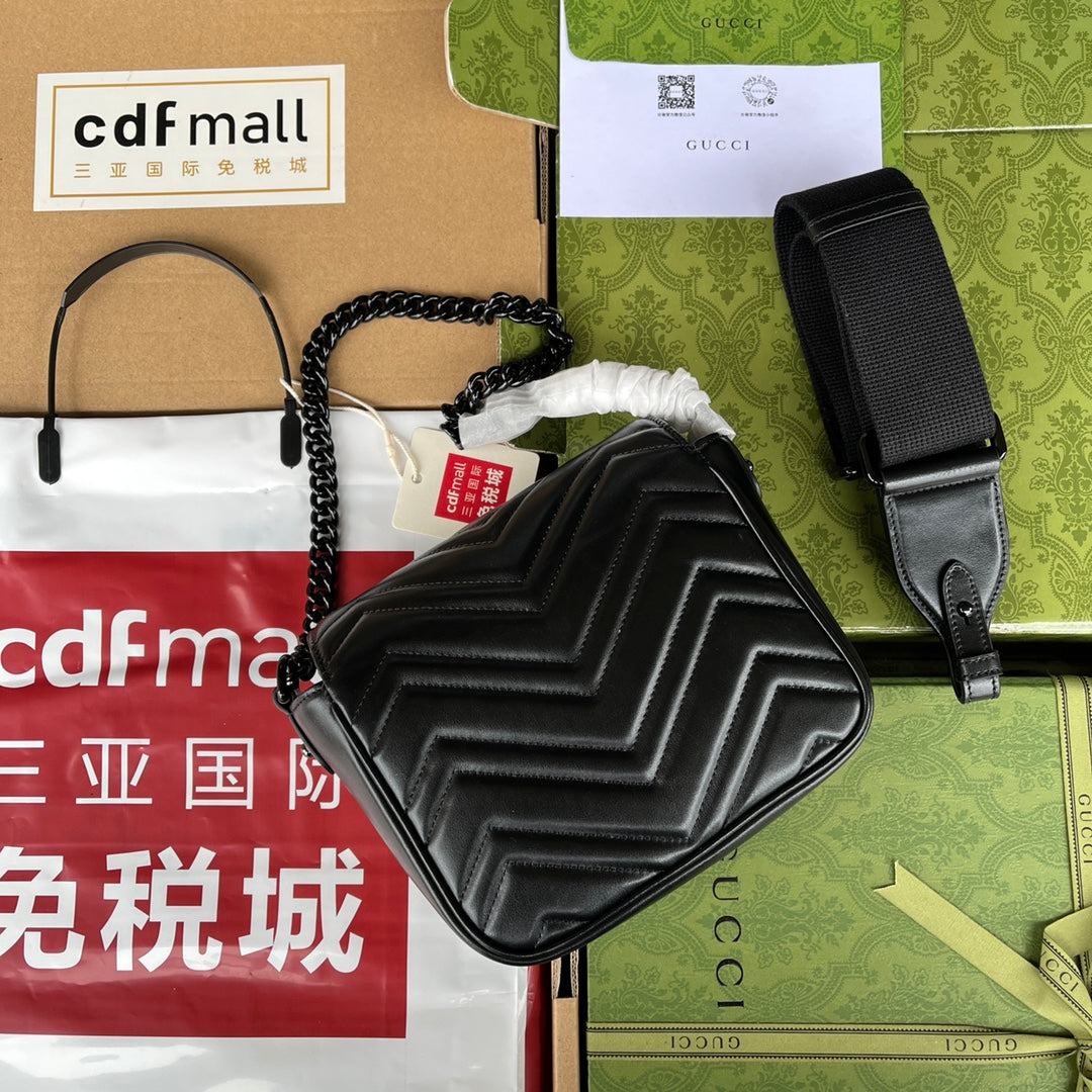 GG MARMONT MINI 18CM EN CUIR DE VEAU TOUT NOIR