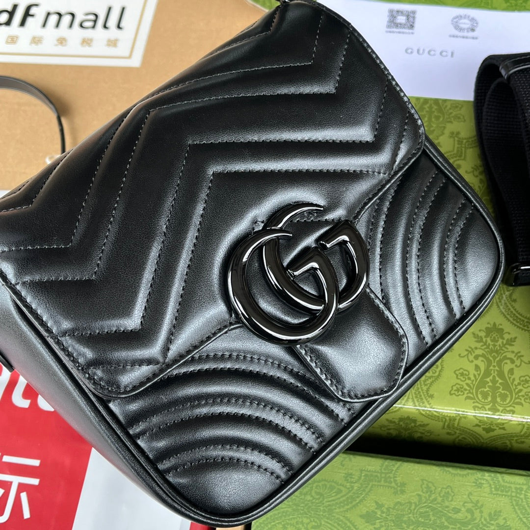 GG MARMONT MINI 18CM EN CUIR DE VEAU TOUT NOIR