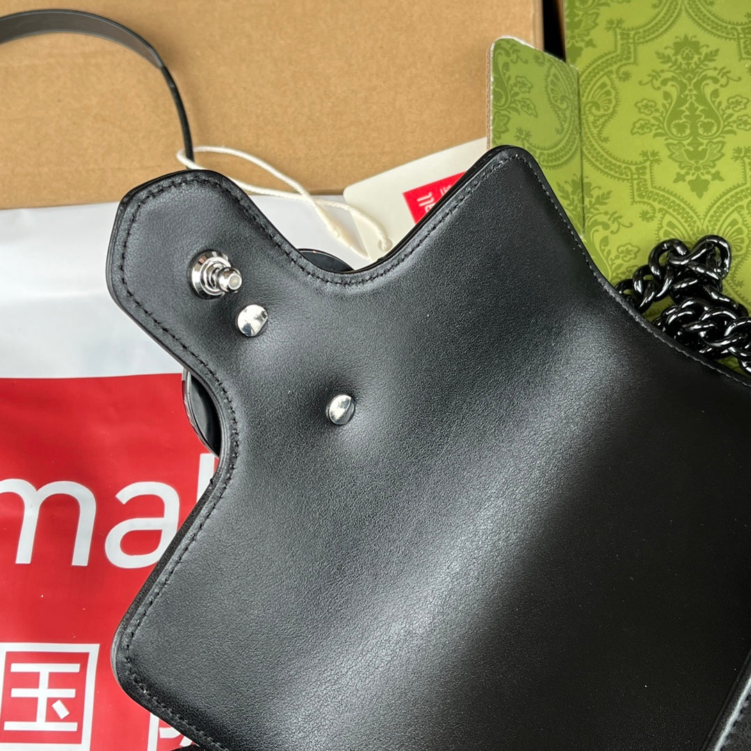 GG MARMONT MINI 18CM EN CUIR DE VEAU TOUT NOIR