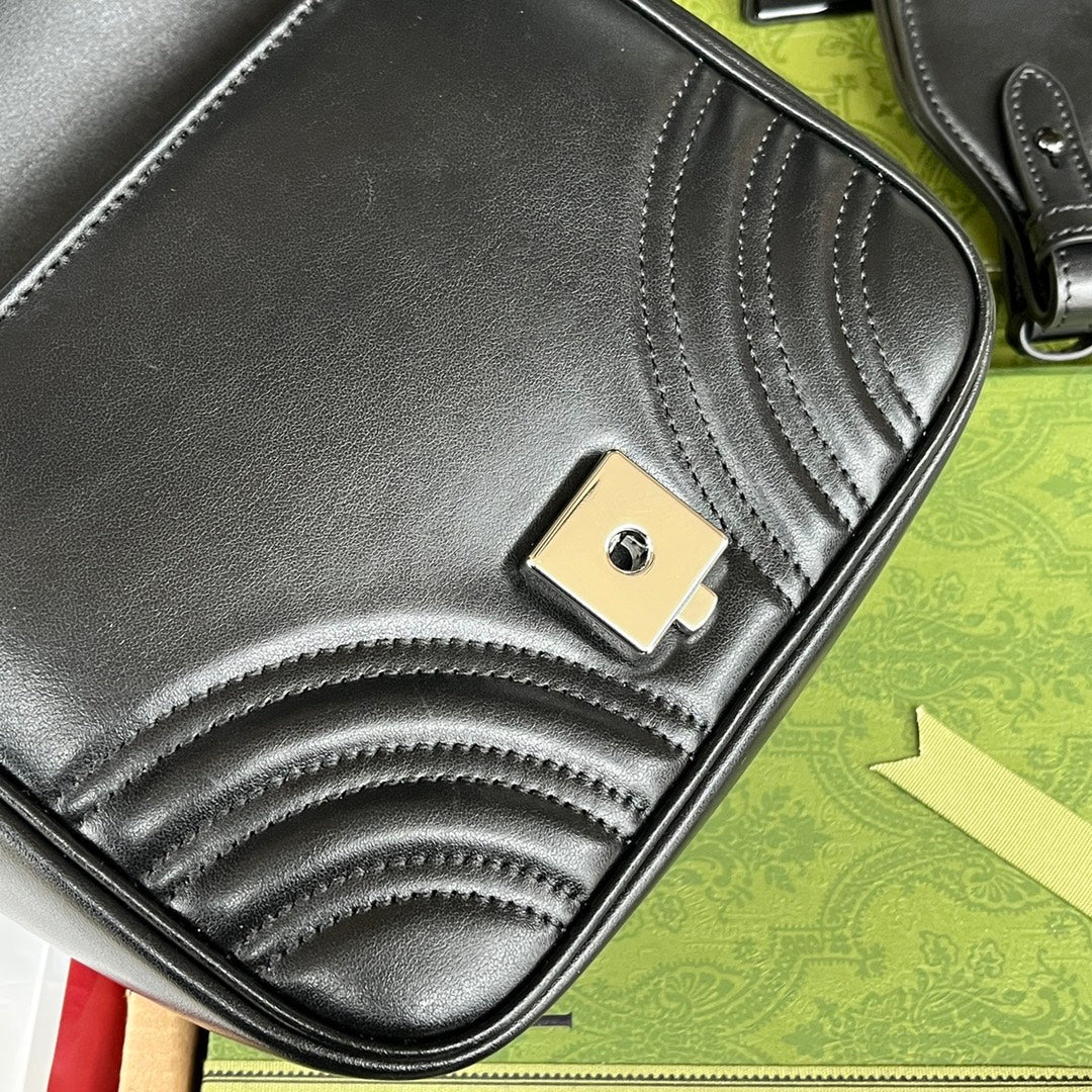 GG MARMONT MINI 18CM EN CUIR DE VEAU TOUT NOIR