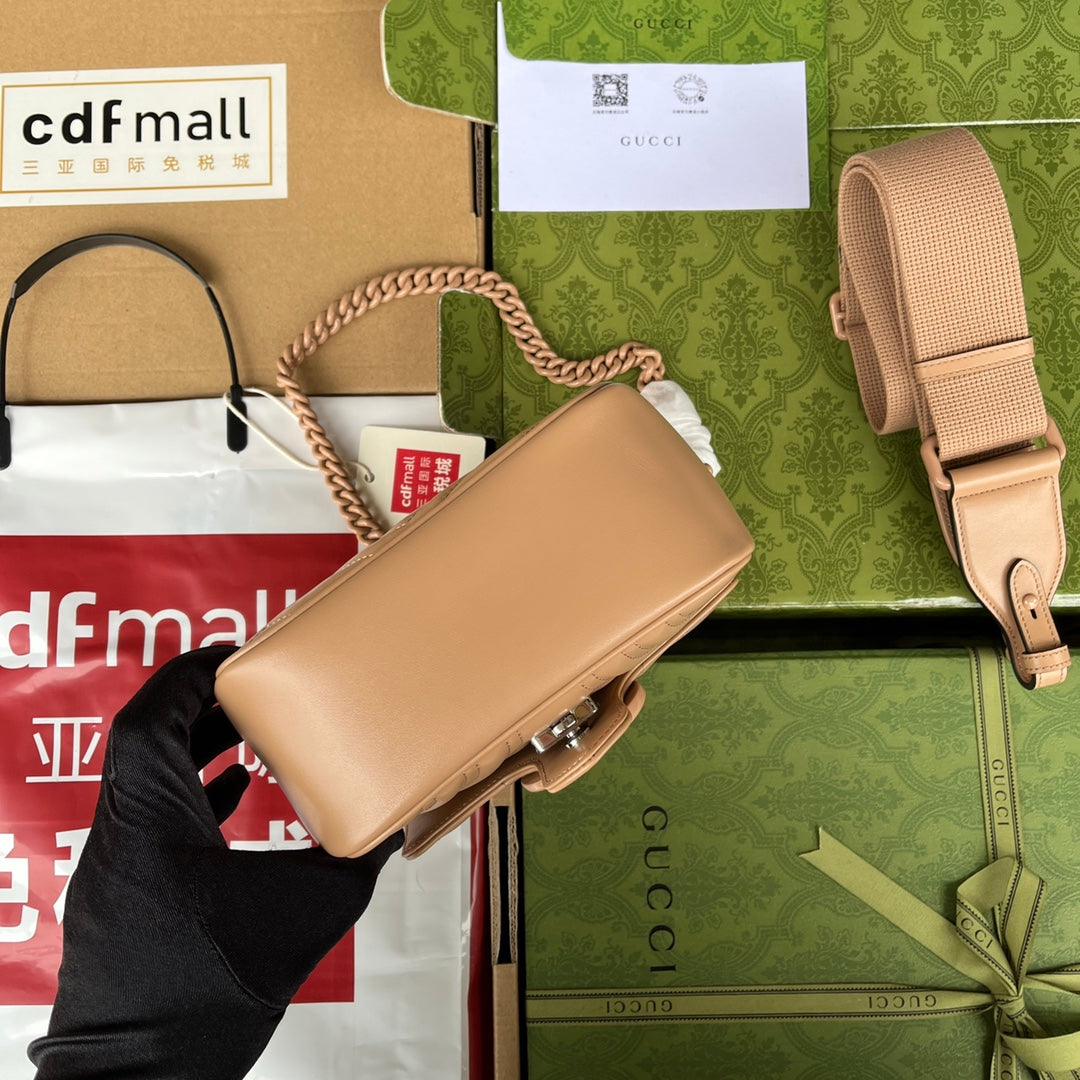 GG MARMONT MINI 18CM TOUT CUIR DE VEAU BEIGE