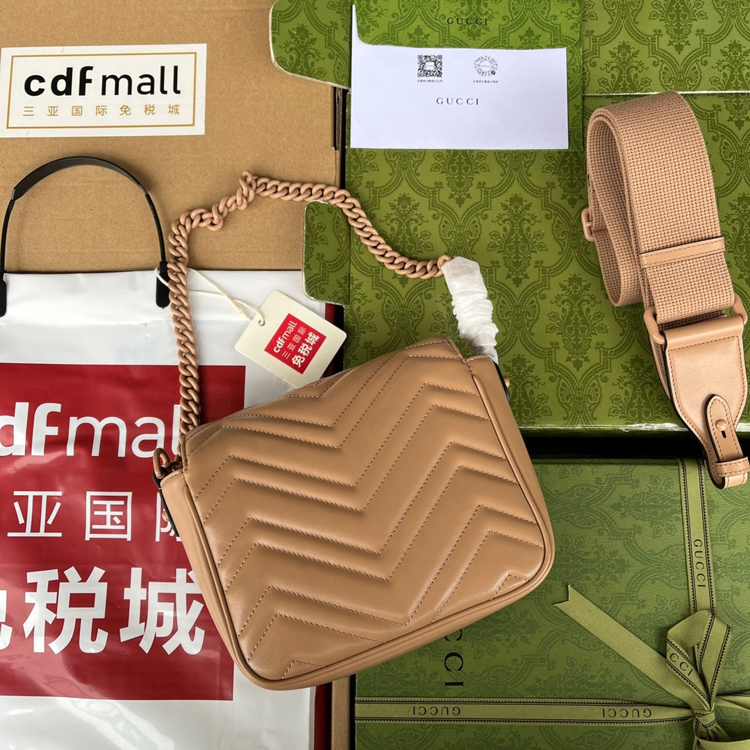 GG MARMONT MINI 18CM TOUT CUIR DE VEAU BEIGE