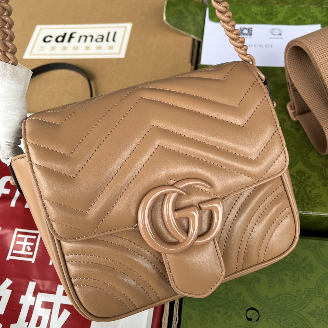 GG MARMONT MINI 18CM TOUT CUIR DE VEAU BEIGE