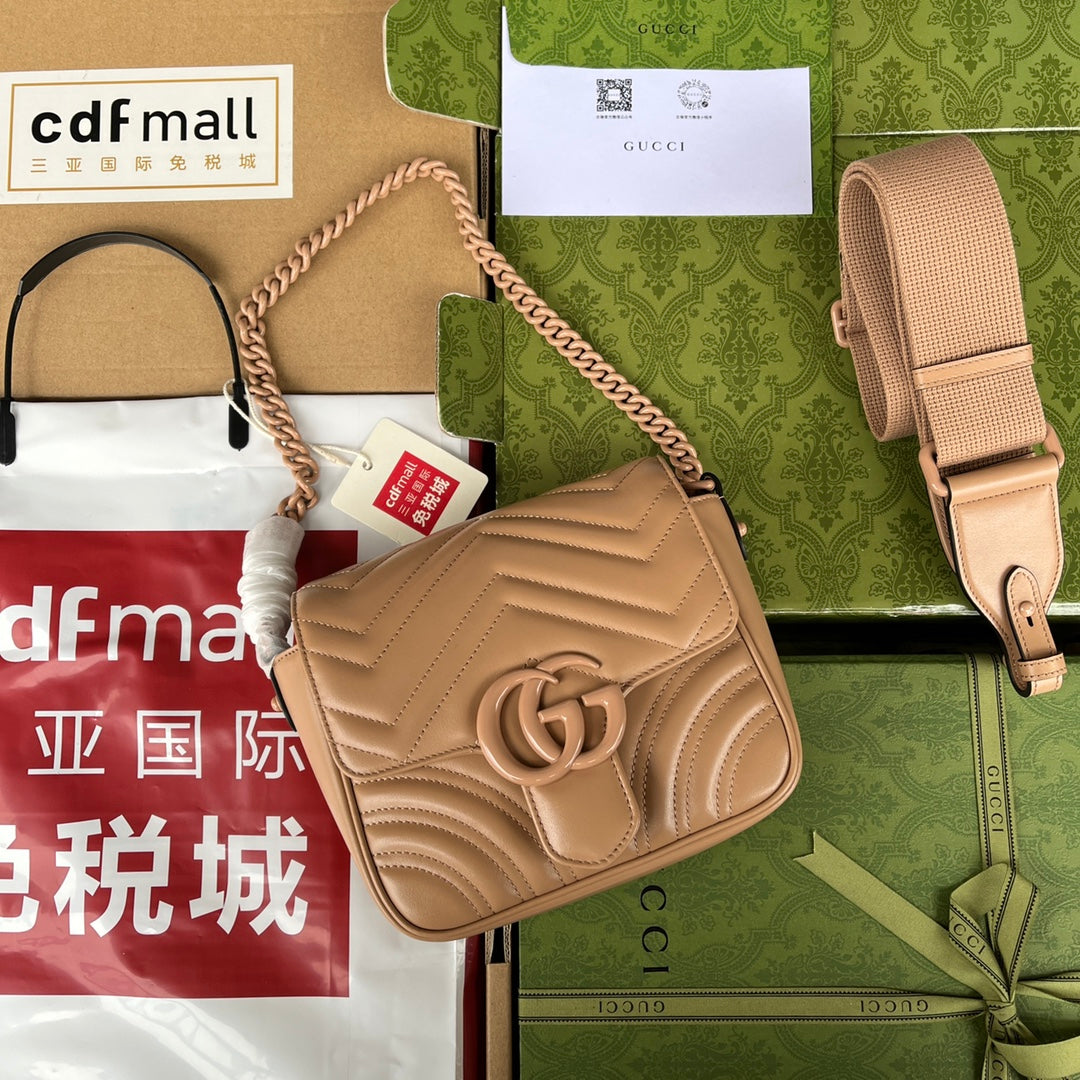 GG MARMONT MINI 18CM TOUT CUIR DE VEAU BEIGE