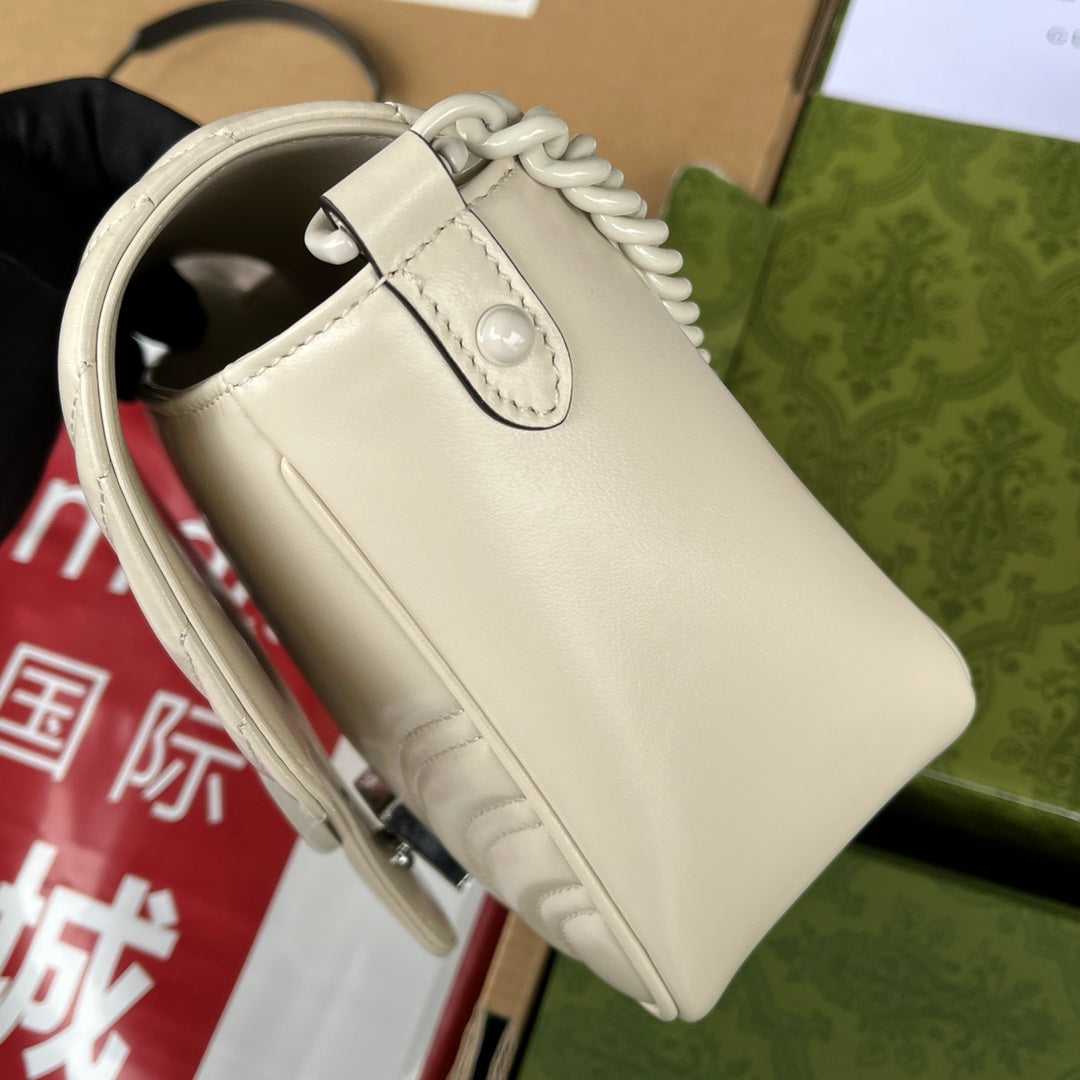 GG MARMONT MINI 18CM TOUT CUIR DE VEAU BLANC