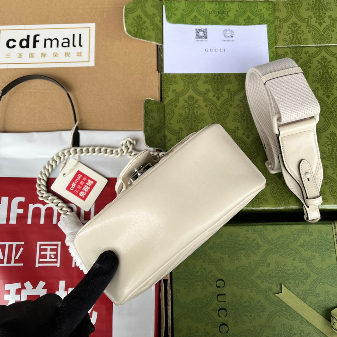 GG MARMONT MINI 18CM TOUT CUIR DE VEAU BLANC