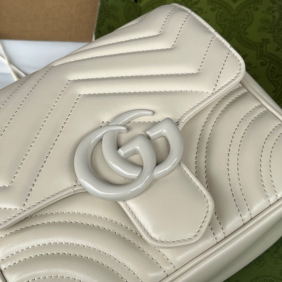 GG MARMONT MINI 18CM TOUT CUIR DE VEAU BLANC