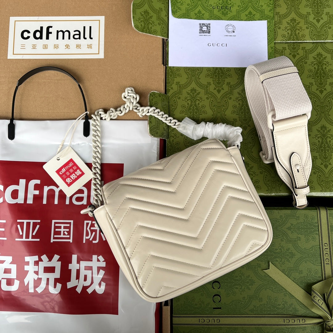 GG MARMONT MINI 18CM TOUT CUIR DE VEAU BLANC
