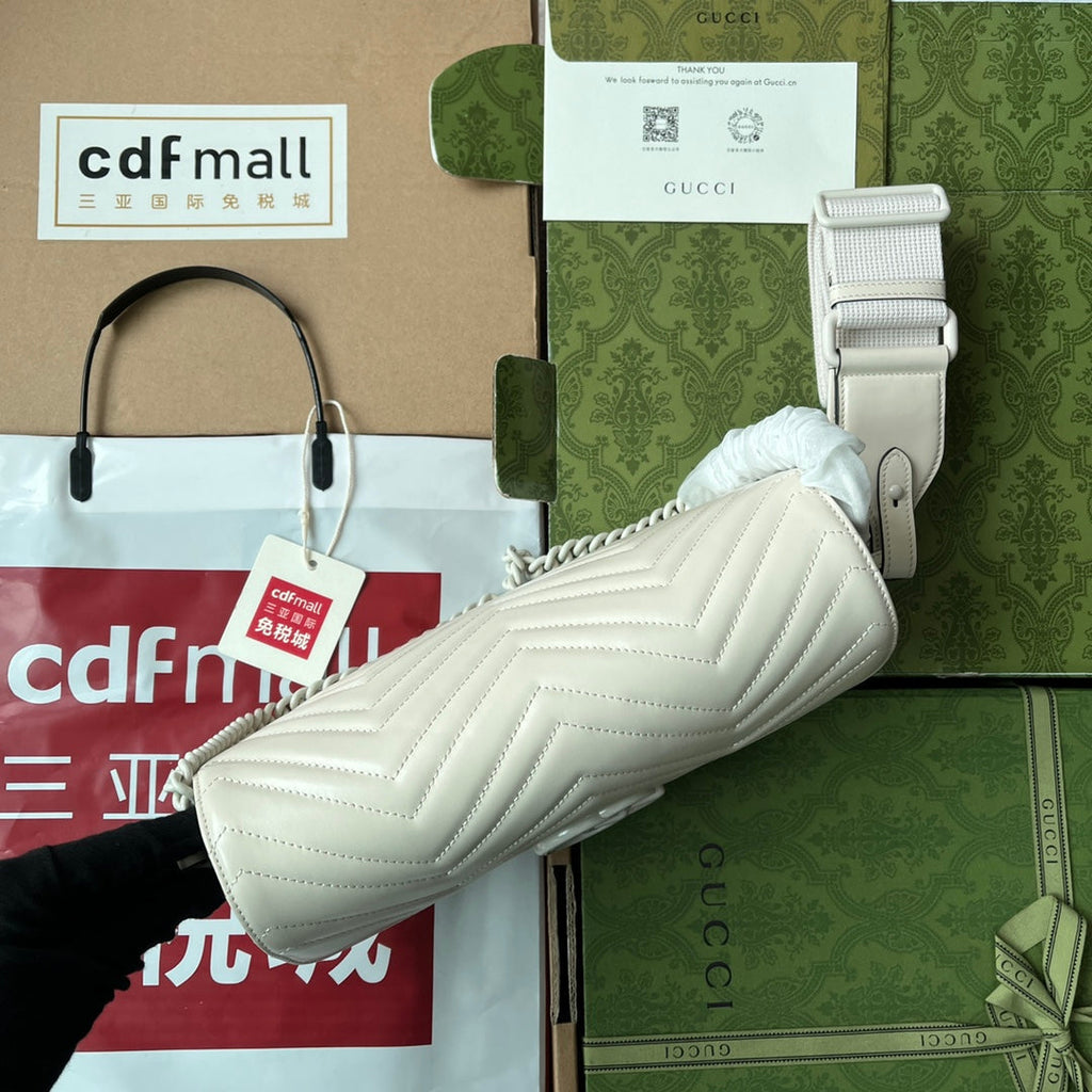 GG MARMONT 26CM TOUT EN CUIR DE VEAU BLANC