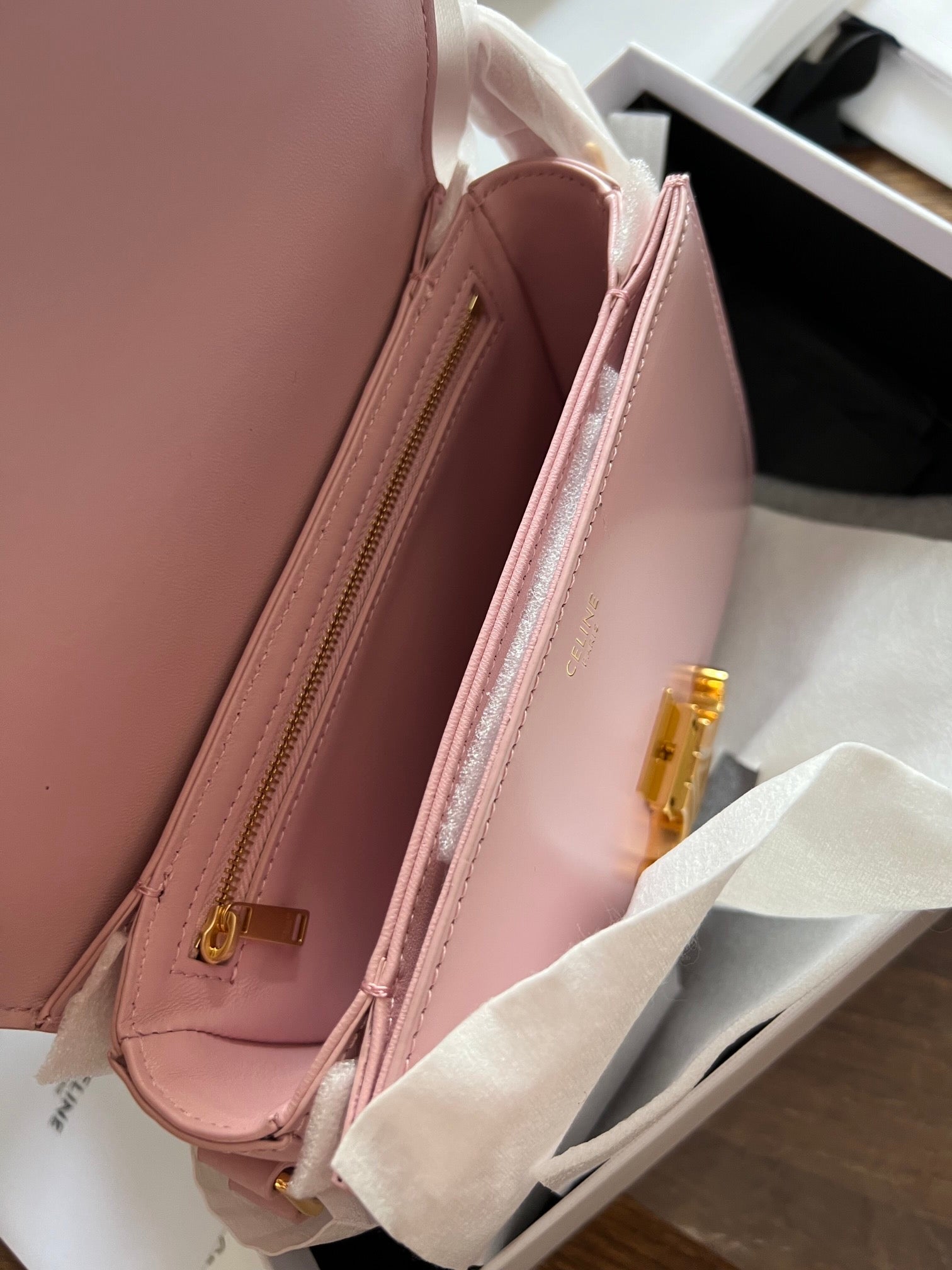 TEEN TRIOMPHE 18 CUIR DE VEAU ROSE ACIER DORÉ