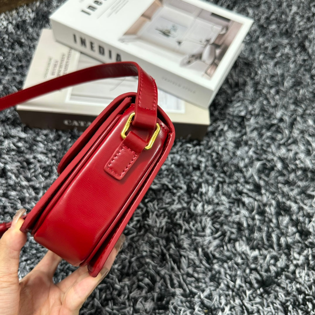 TRIPHOME TEEN 18 CUIR DE VACHE ROUGE CERISE