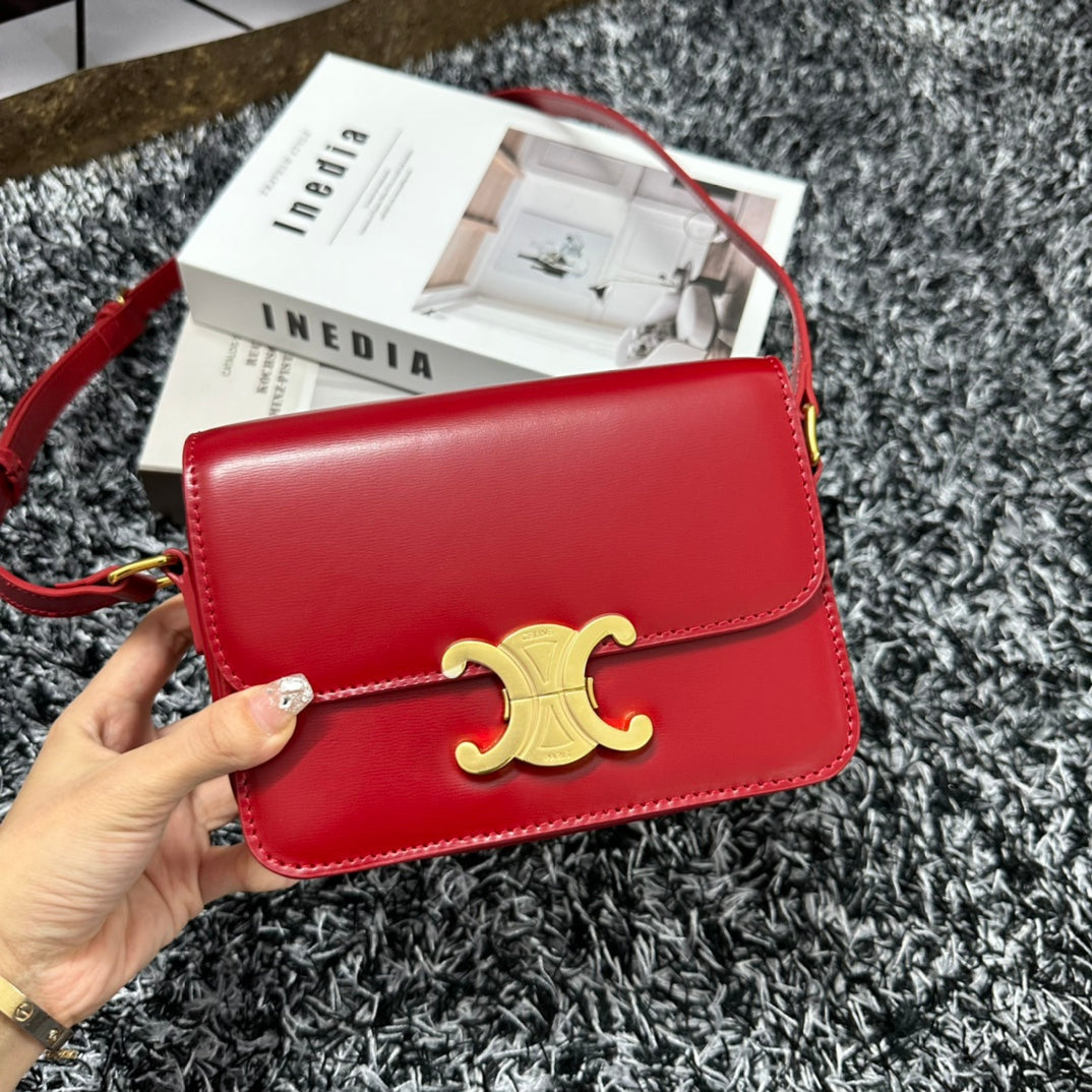 TRIPHOME TEEN 18 CUIR DE VACHE ROUGE CERISE