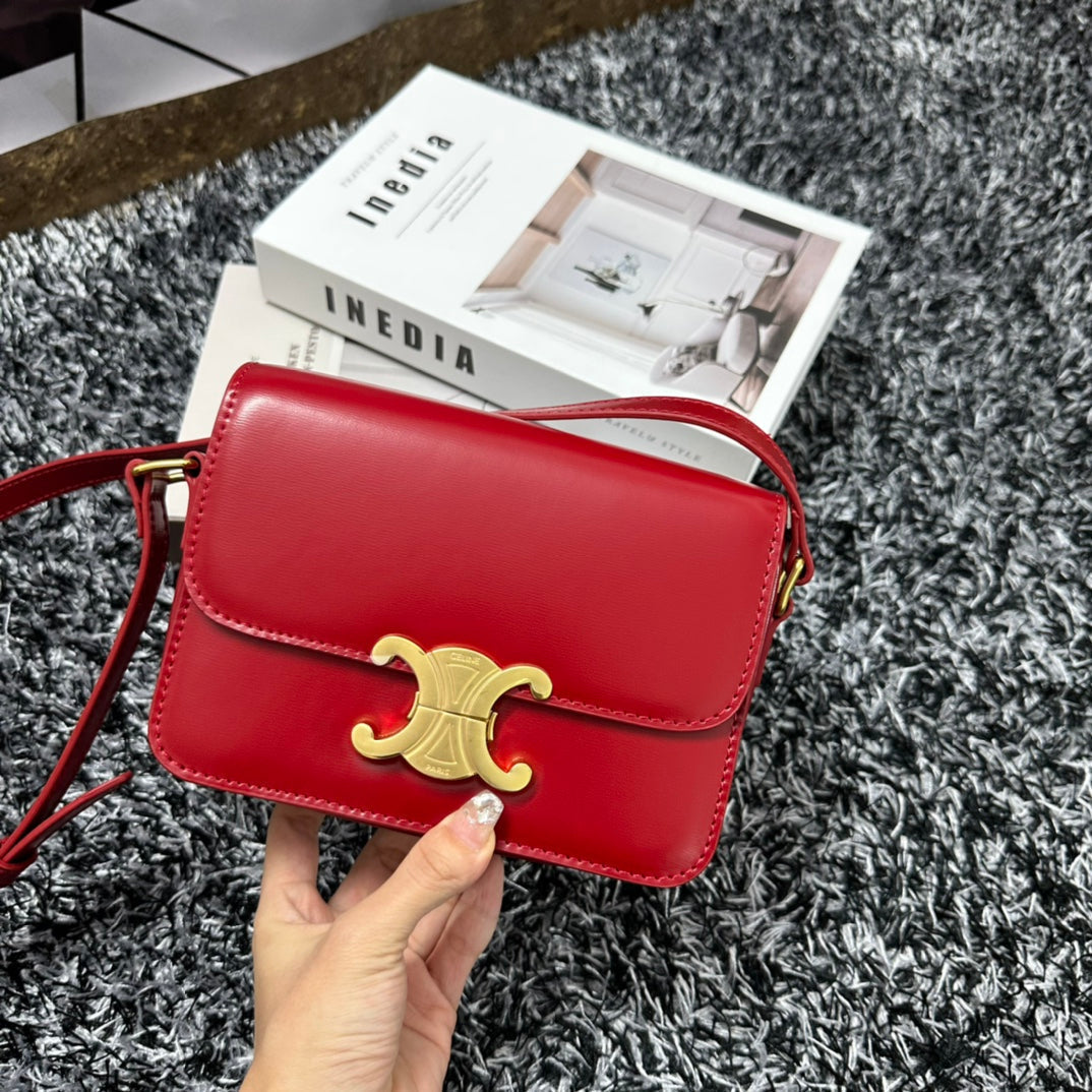 TRIPHOME TEEN 18 CUIR DE VACHE ROUGE CERISE