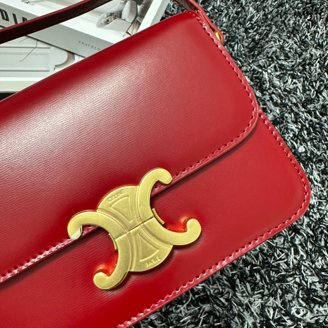 TRIPHOME TEEN 18 CUIR DE VACHE ROUGE CERISE