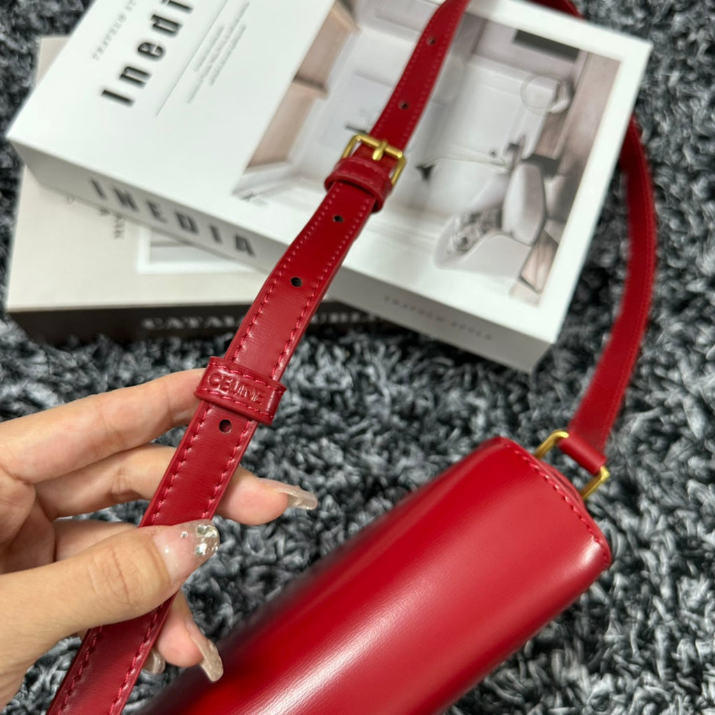 TRIPHOME TEEN 18 CUIR DE VACHE ROUGE CERISE