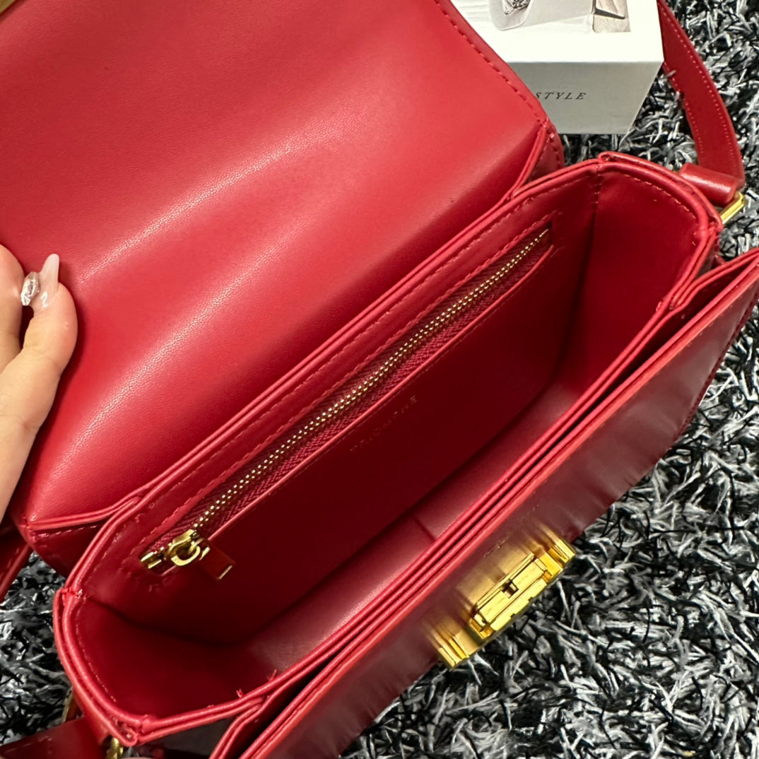 TRIPHOME TEEN 18 CUIR DE VACHE ROUGE CERISE