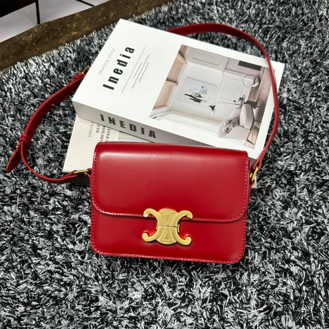 TRIPHOME TEEN 18 CUIR DE VACHE ROUGE CERISE