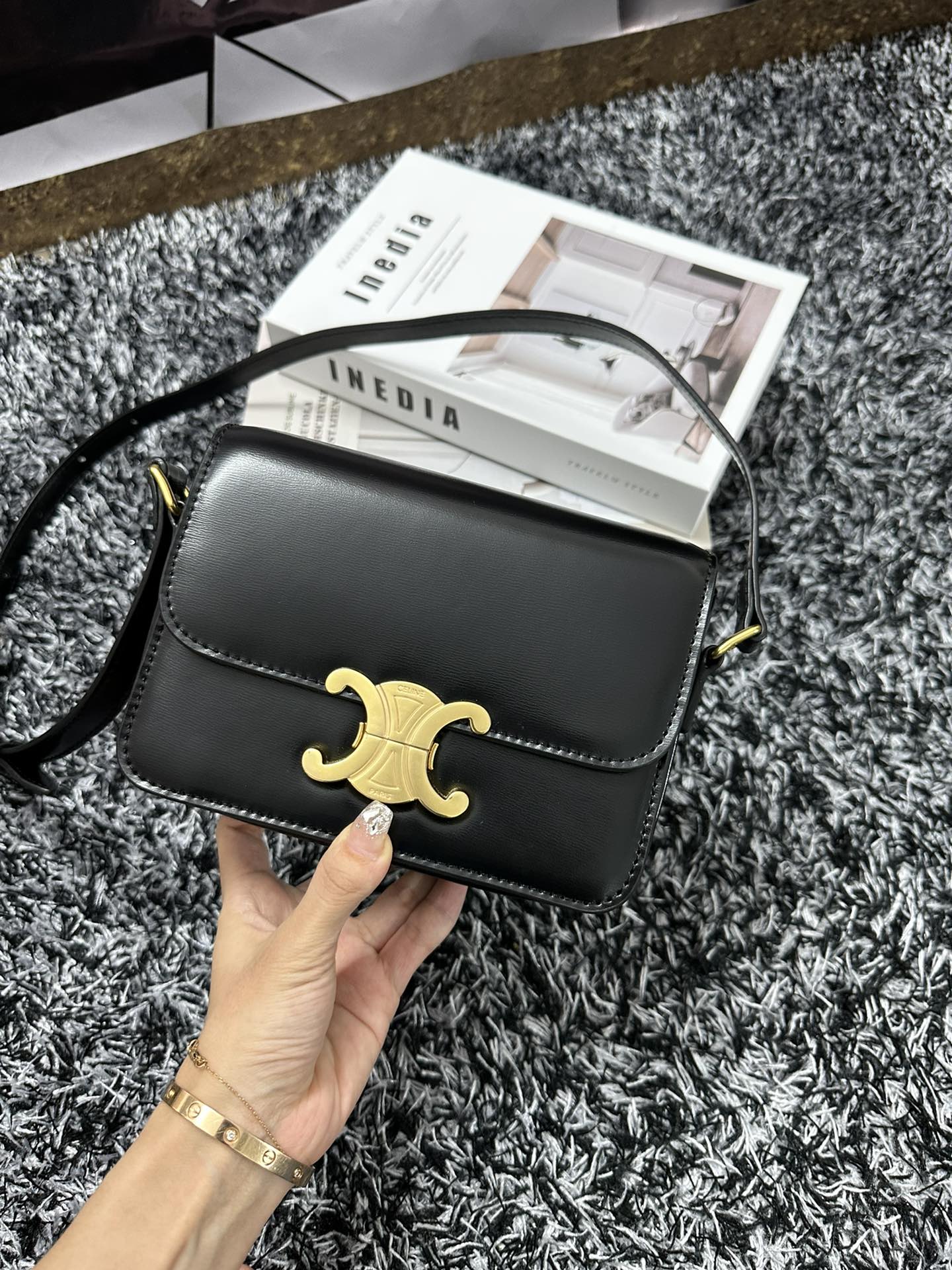 TRIPHOME TEEN 18 CUIR DE VACHE NOIR