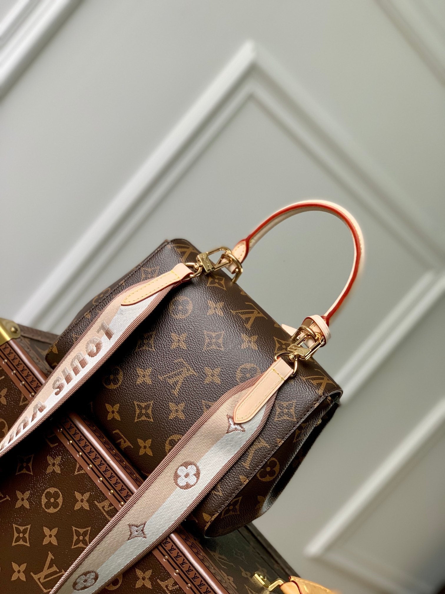 CLUNY MINI 20 EN TOILE MONOGRAMME MARRON