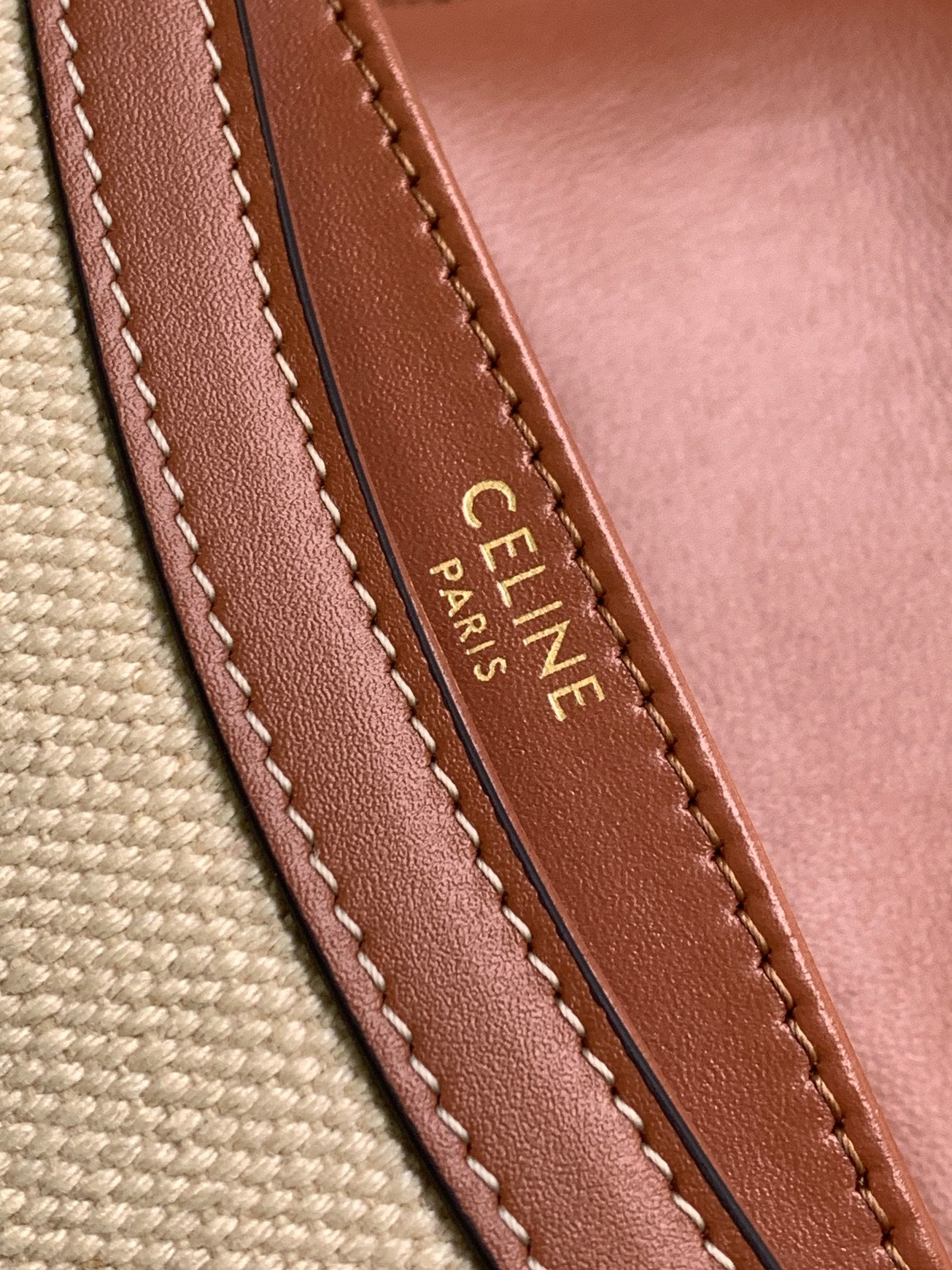 BESACE CHAÎNE ADOLESCENT TRIOMPHE 15,5CM TEXTILE ET CUIR DE VEAU TAN