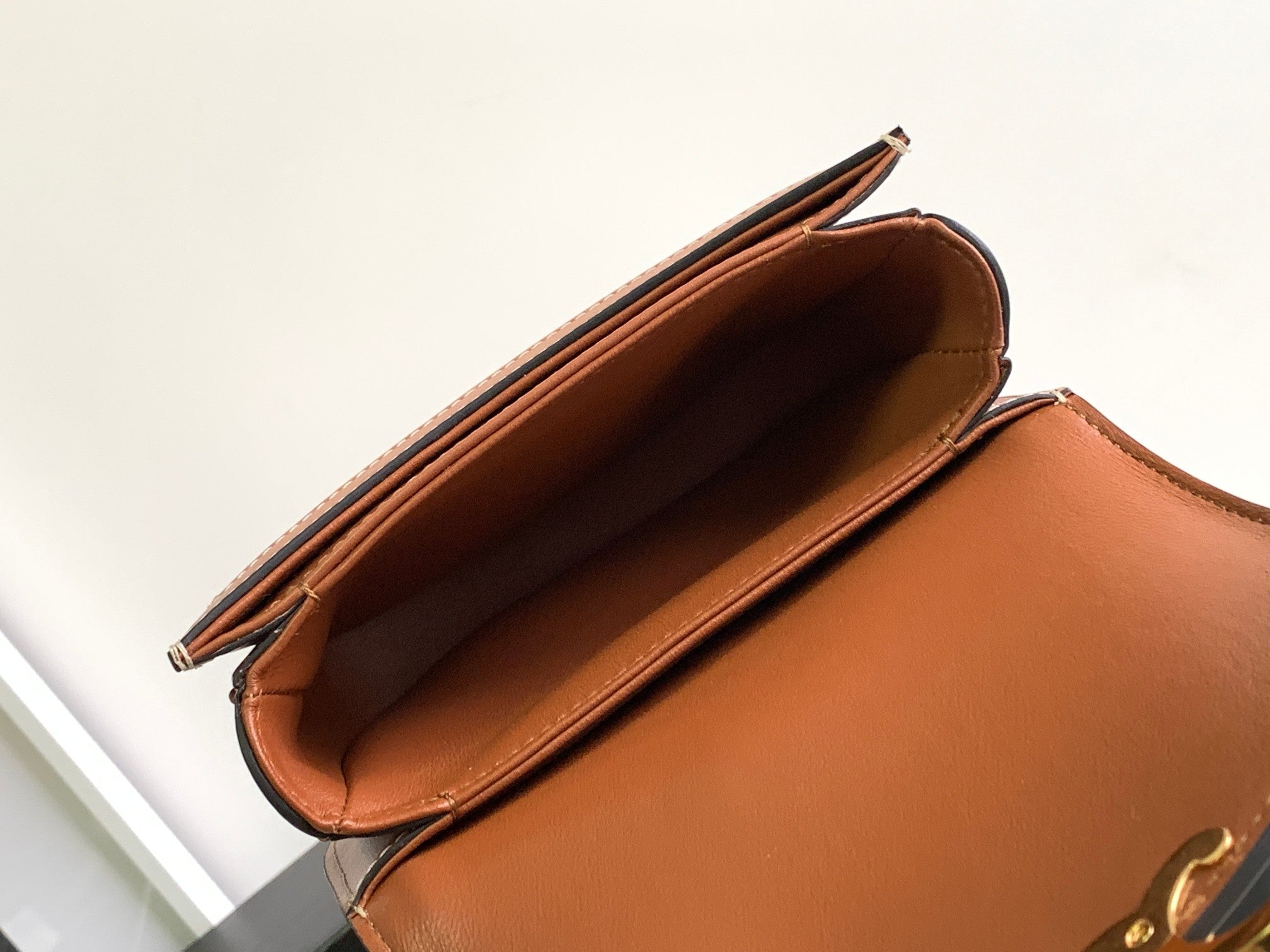 BESACE CHAÎNE ADOLESCENT TRIOMPHE 15,5CM TEXTILE ET CUIR DE VEAU TAN