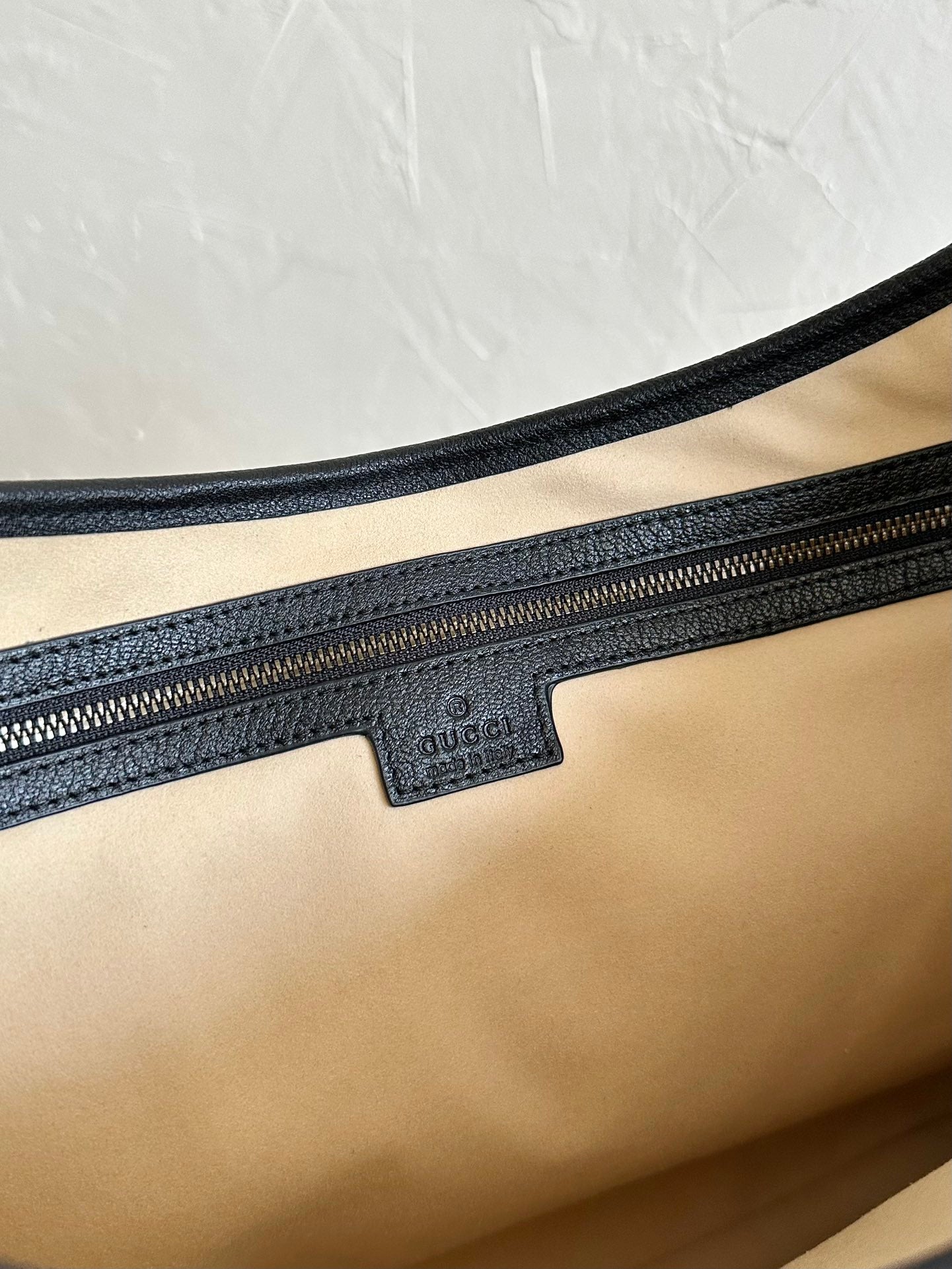 GRAND SAC APHRODITE 47 TOILE BEIGE ET CUIR DE VEAU NOIR