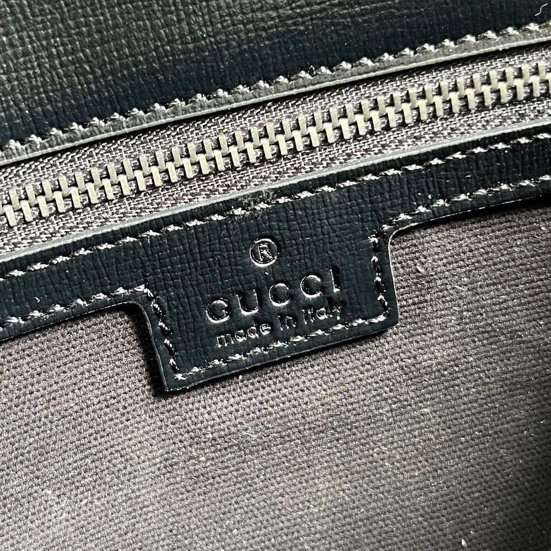 SAC MESSAGER 25 EN TOILE GRIS FONCÉ ET CUIR DE VEAU NOIR