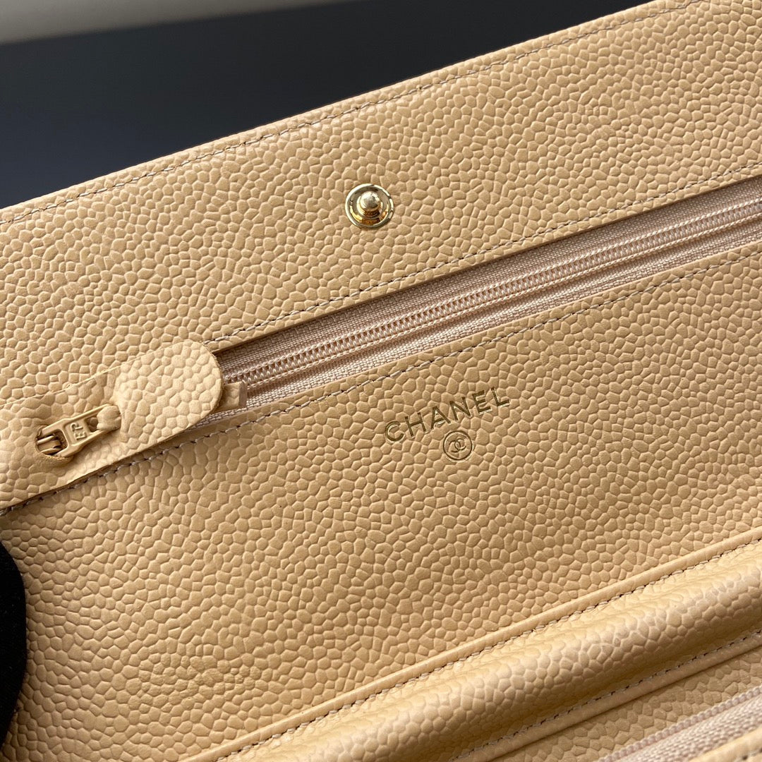 CC WOC 20CM YELLOW GRAINED CALFSKIN GOLD HARDWARE