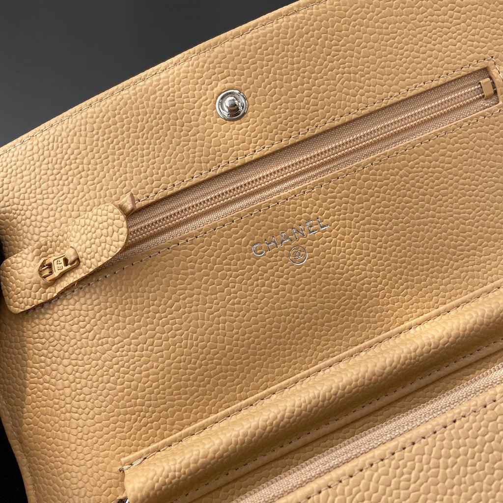 CC WOC 20CM YELLOW GRAINED CALFSKIN SILVER HARDWARE