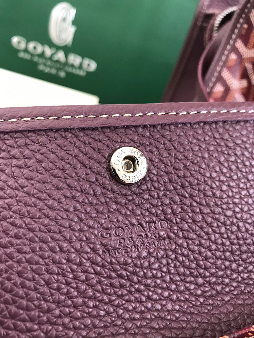 SAC HARDY PM 40 EN TOILE GOYARDINE MARRON ET GARNITURES EN CUIR TAURILLON