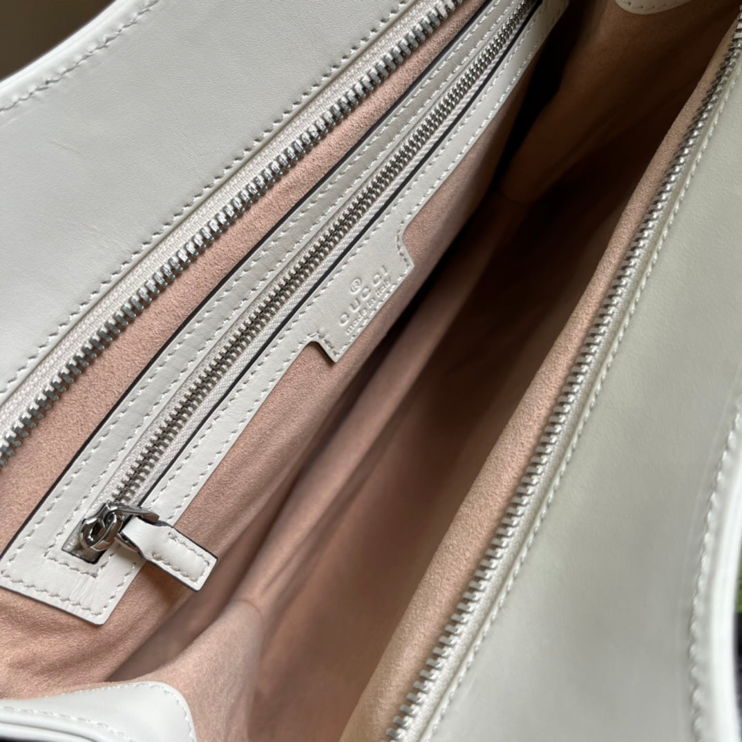 SAC CABAS GG PETIT 28 EN CUIR DE VEAU BLANC