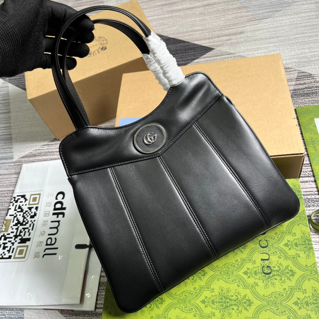 SAC CABAS GG PETIT 28 EN CUIR DE VEAU NOIR