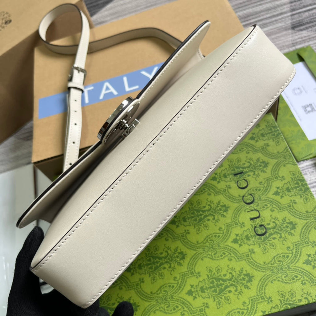 SAC À MAIN GG SMALL 27 EN CUIR DE VEAU BLANC
