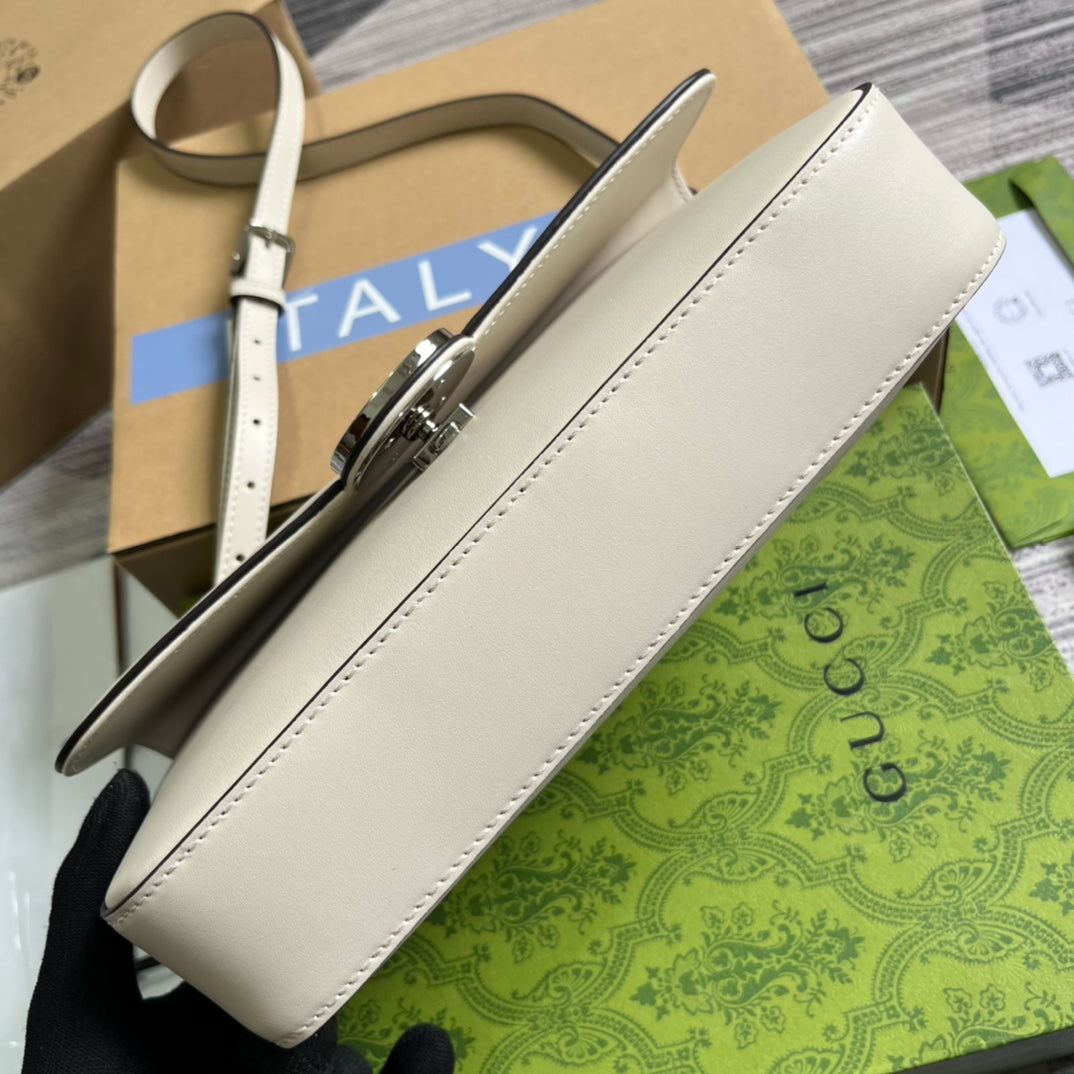 SAC À MAIN GG SMALL 27 EN CUIR DE VEAU BLANC