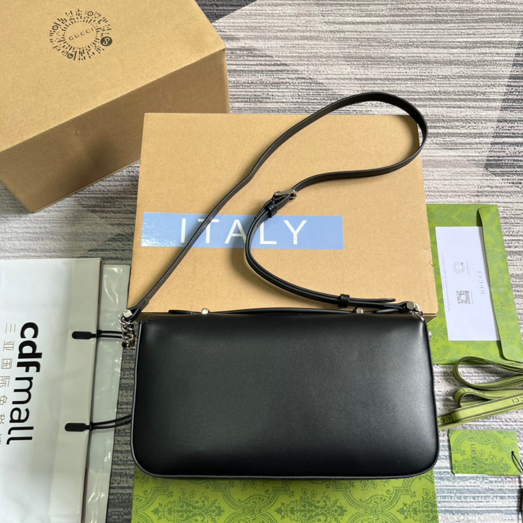 SAC À MAIN GG SMALL 27 EN CUIR DE VEAU NOIR