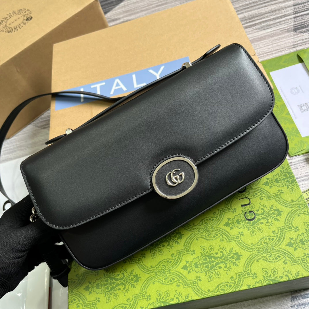 SAC À MAIN GG SMALL 27 EN CUIR DE VEAU NOIR