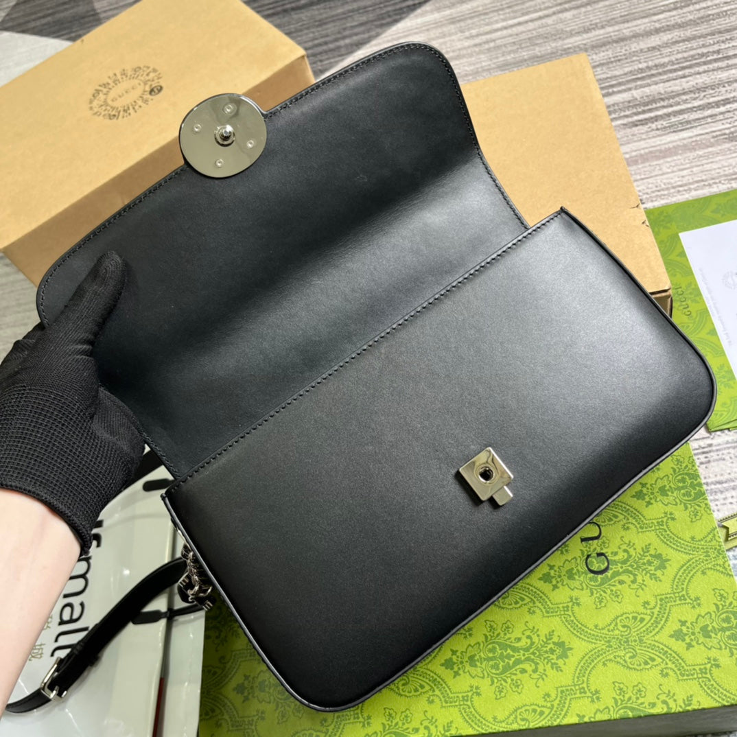 SAC À MAIN GG SMALL 27 EN CUIR DE VEAU NOIR