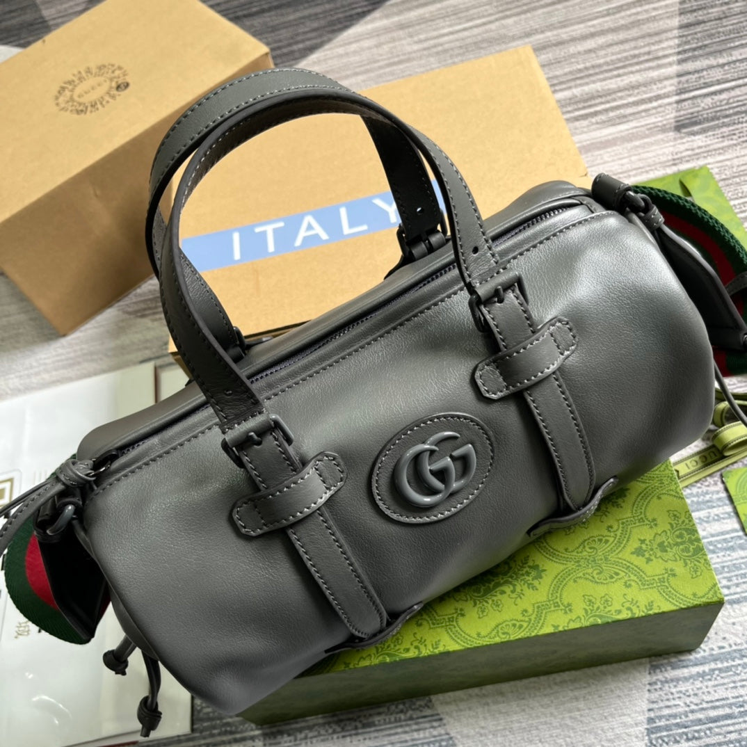 SAC DE VOYAGE GG PETIT 28 EN CUIR DE VEAU SOLIDE NOIR