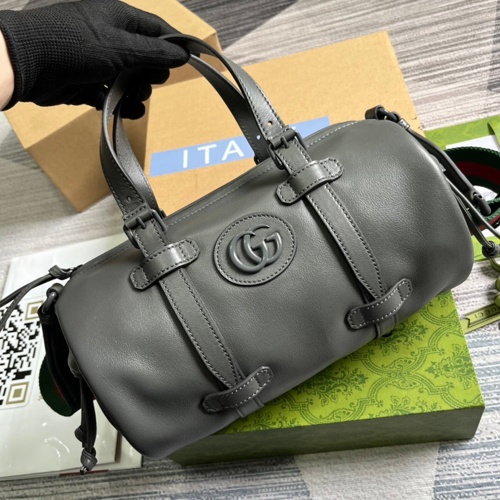 SAC DE VOYAGE GG PETIT 28 EN CUIR DE VEAU SOLIDE NOIR