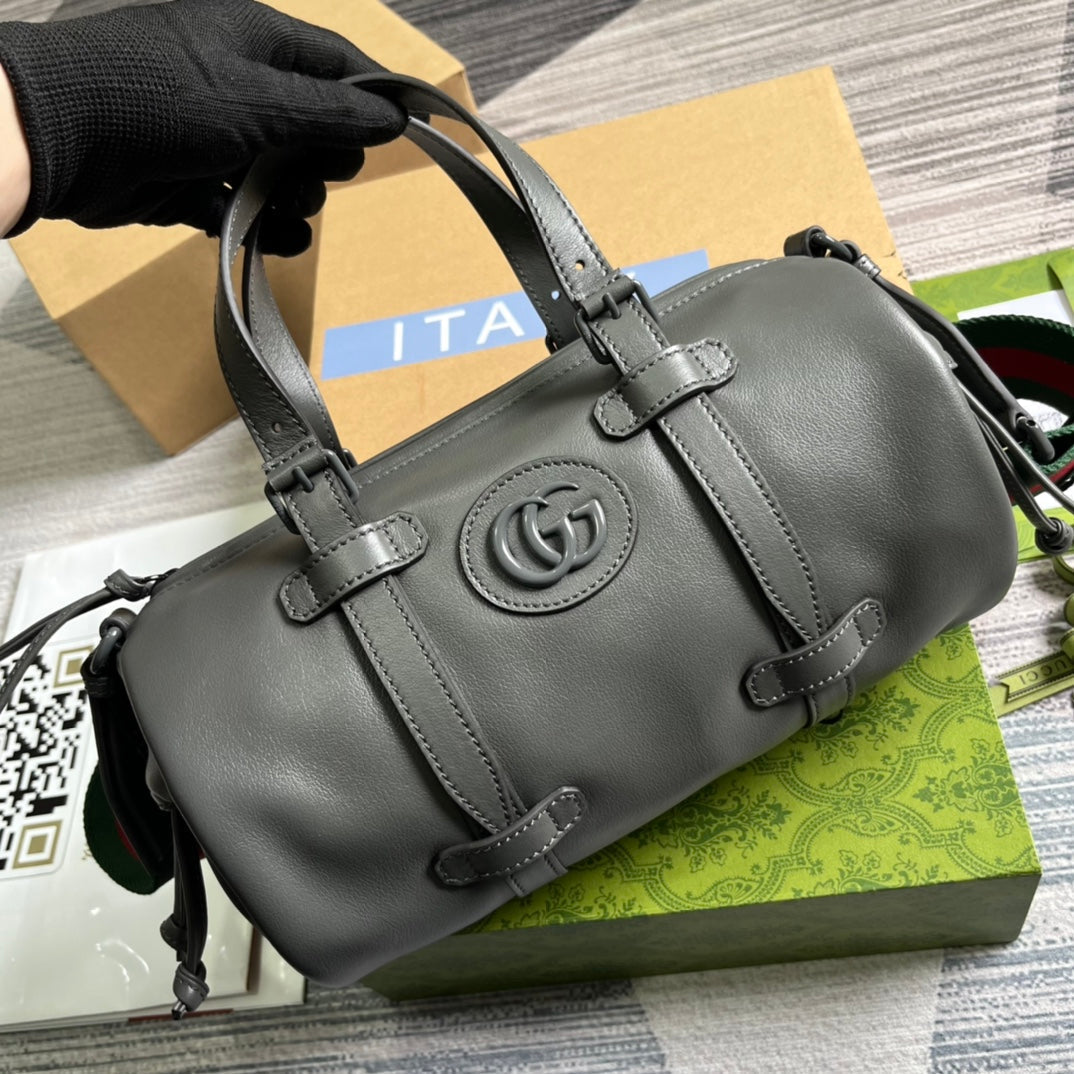 SAC DE VOYAGE GG PETIT 28 EN CUIR DE VEAU SOLIDE NOIR