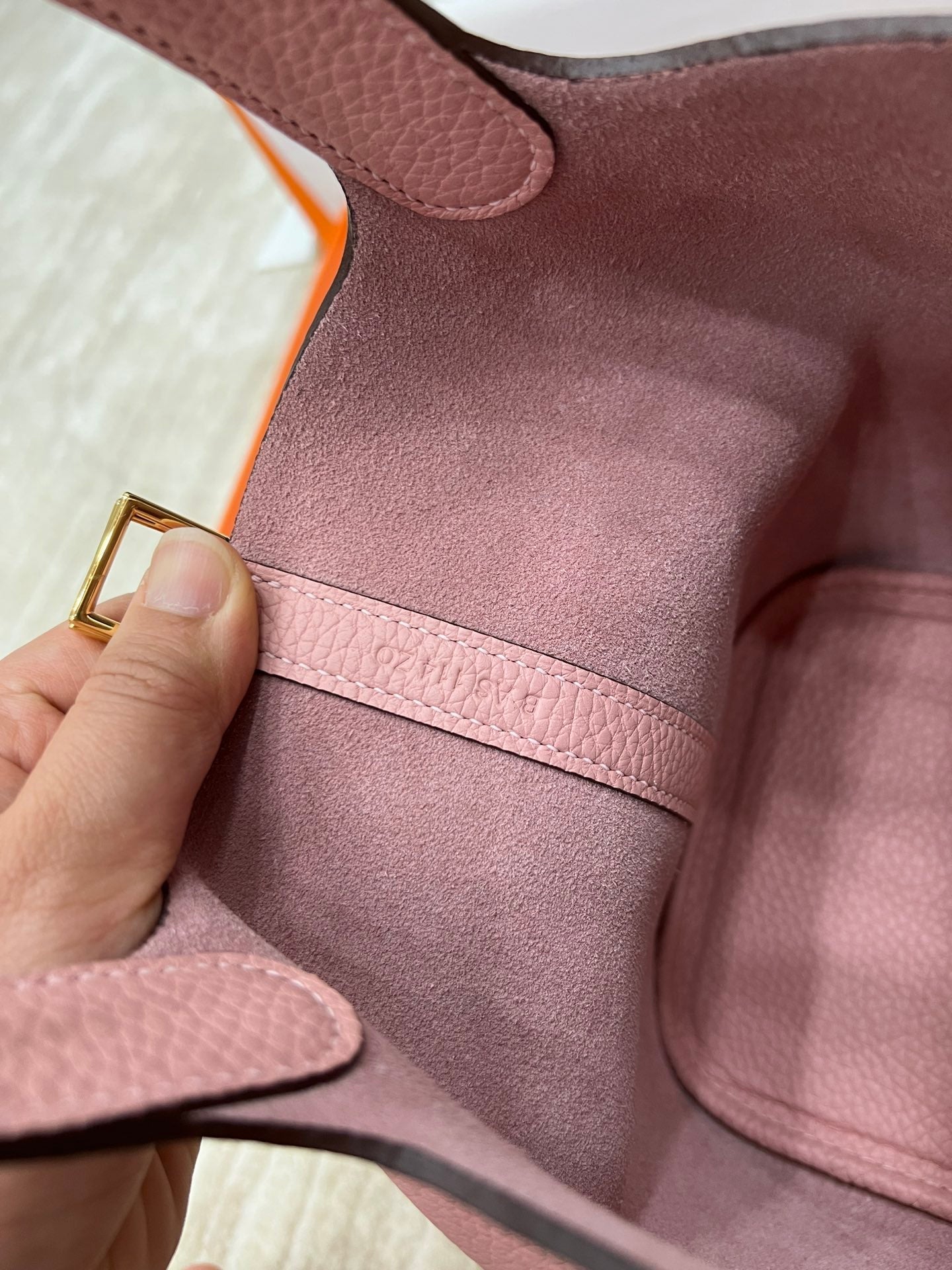 HM PICOTIN LOCK 18 CUIR TOGO ROSE BÉBÉ