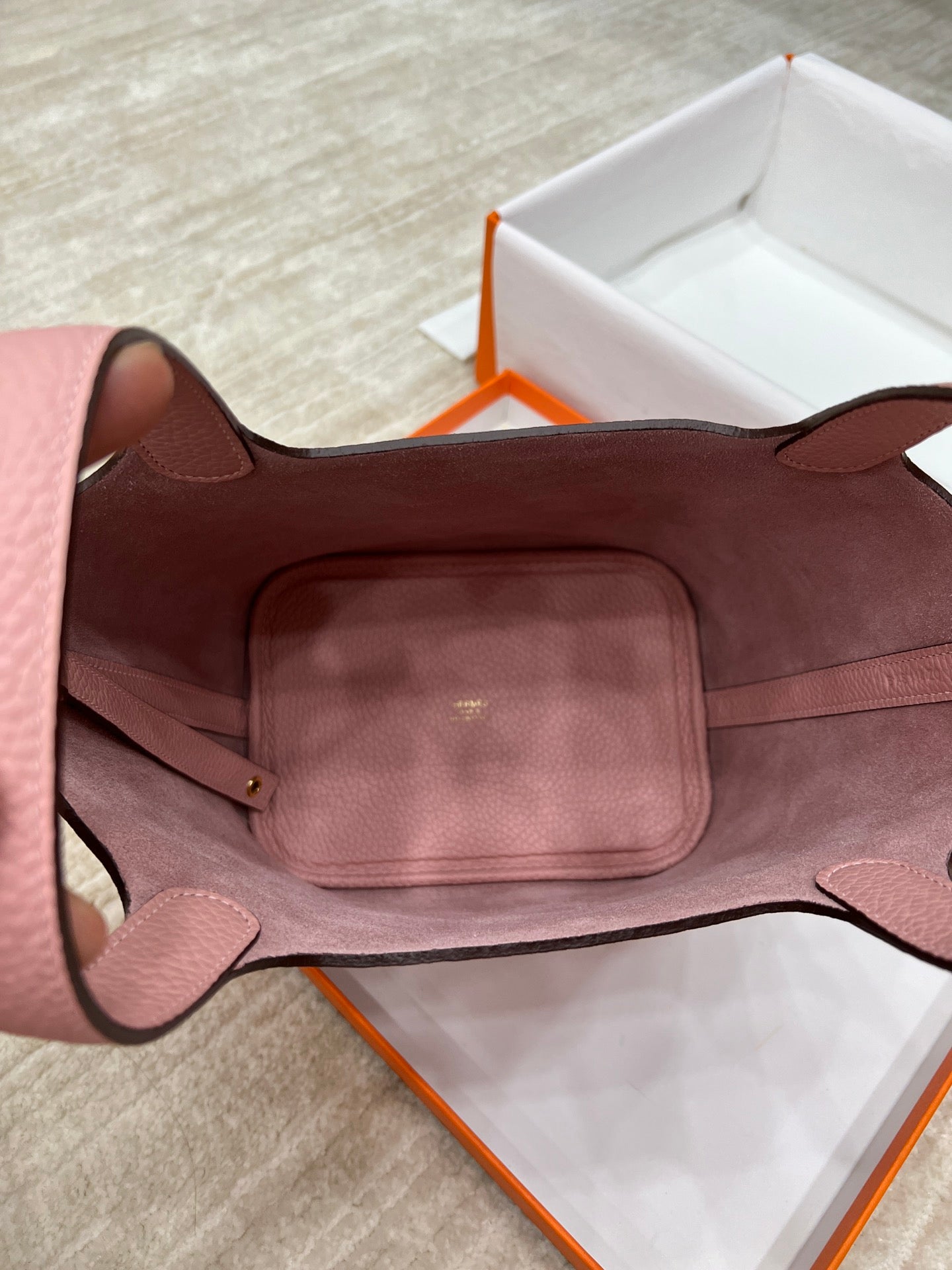 HM PICOTIN LOCK 18 CUIR TOGO ROSE BÉBÉ