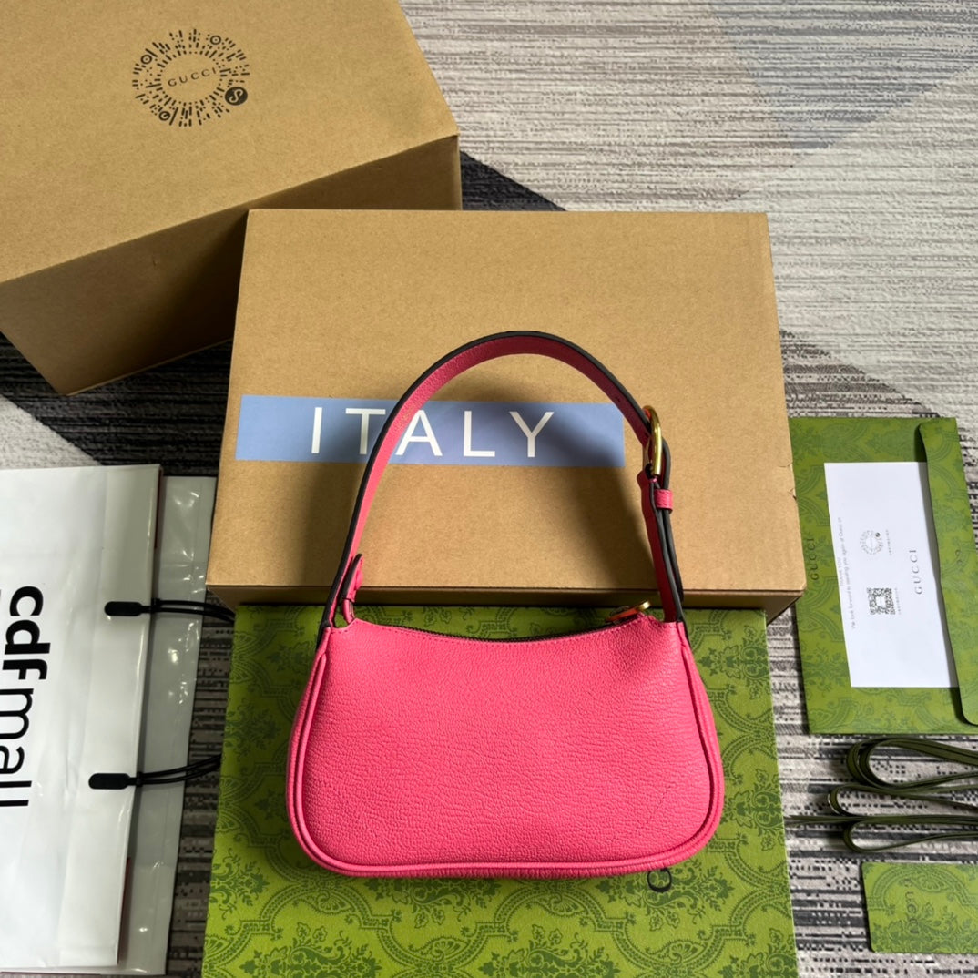 SAC À BANDOULIÈRE APHRODITE MINI 21 EN CUIR DE VEAU ROSE VIF