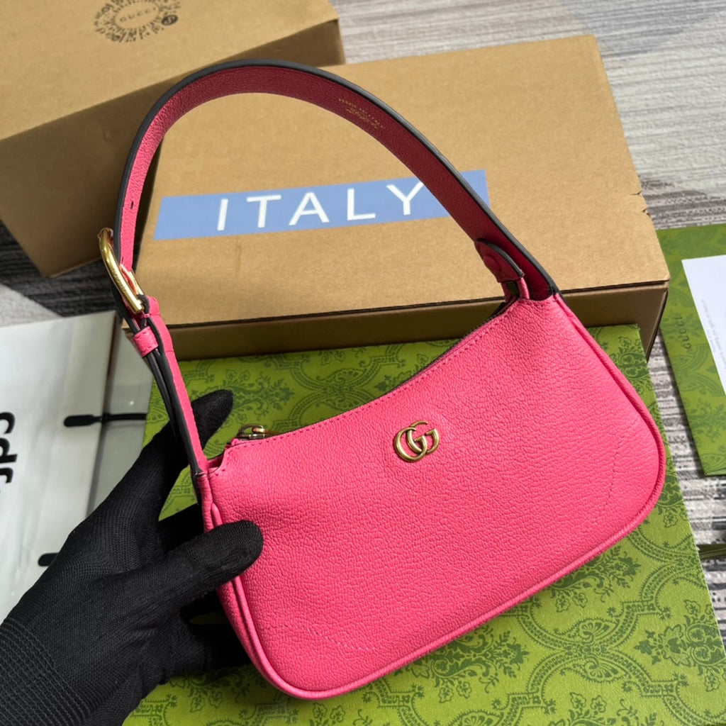 SAC À BANDOULIÈRE APHRODITE MINI 21 EN CUIR DE VEAU ROSE VIF