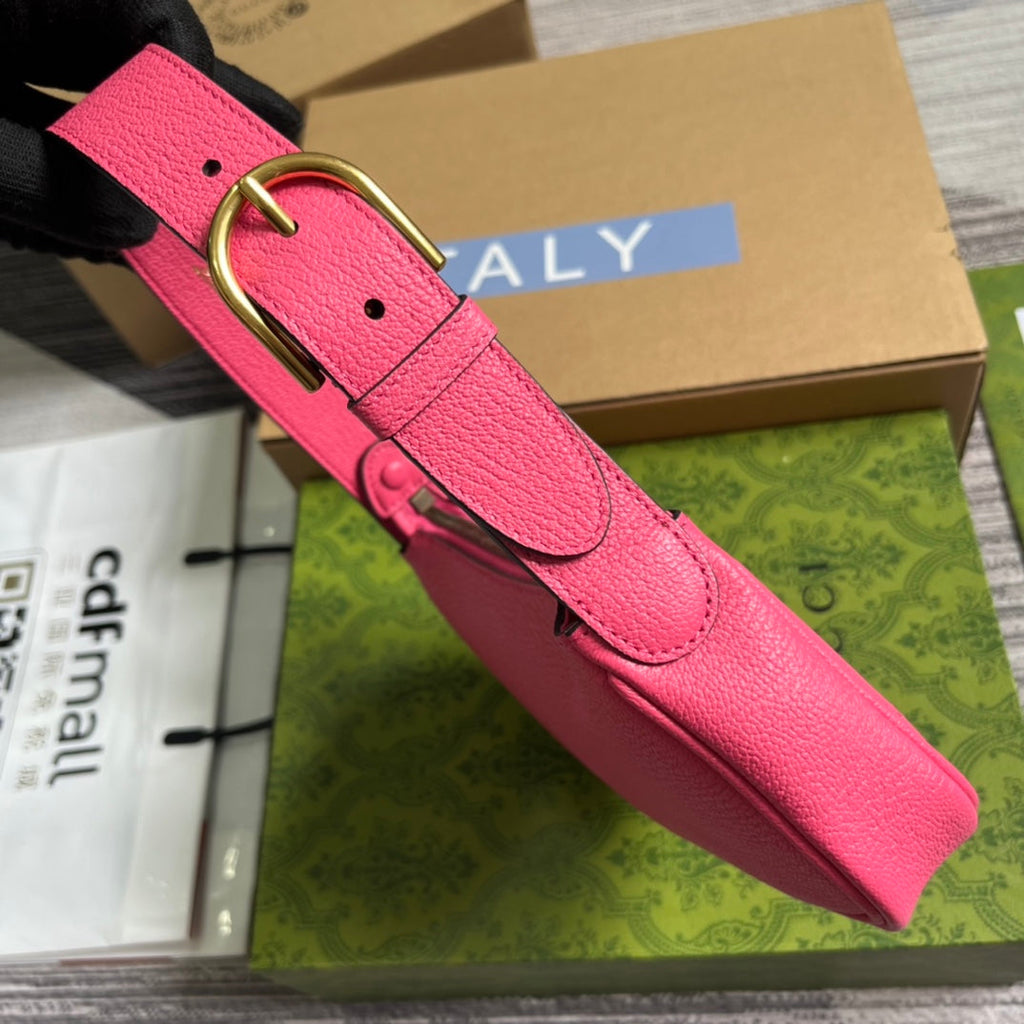 SAC À BANDOULIÈRE APHRODITE MINI 21 EN CUIR DE VEAU ROSE VIF