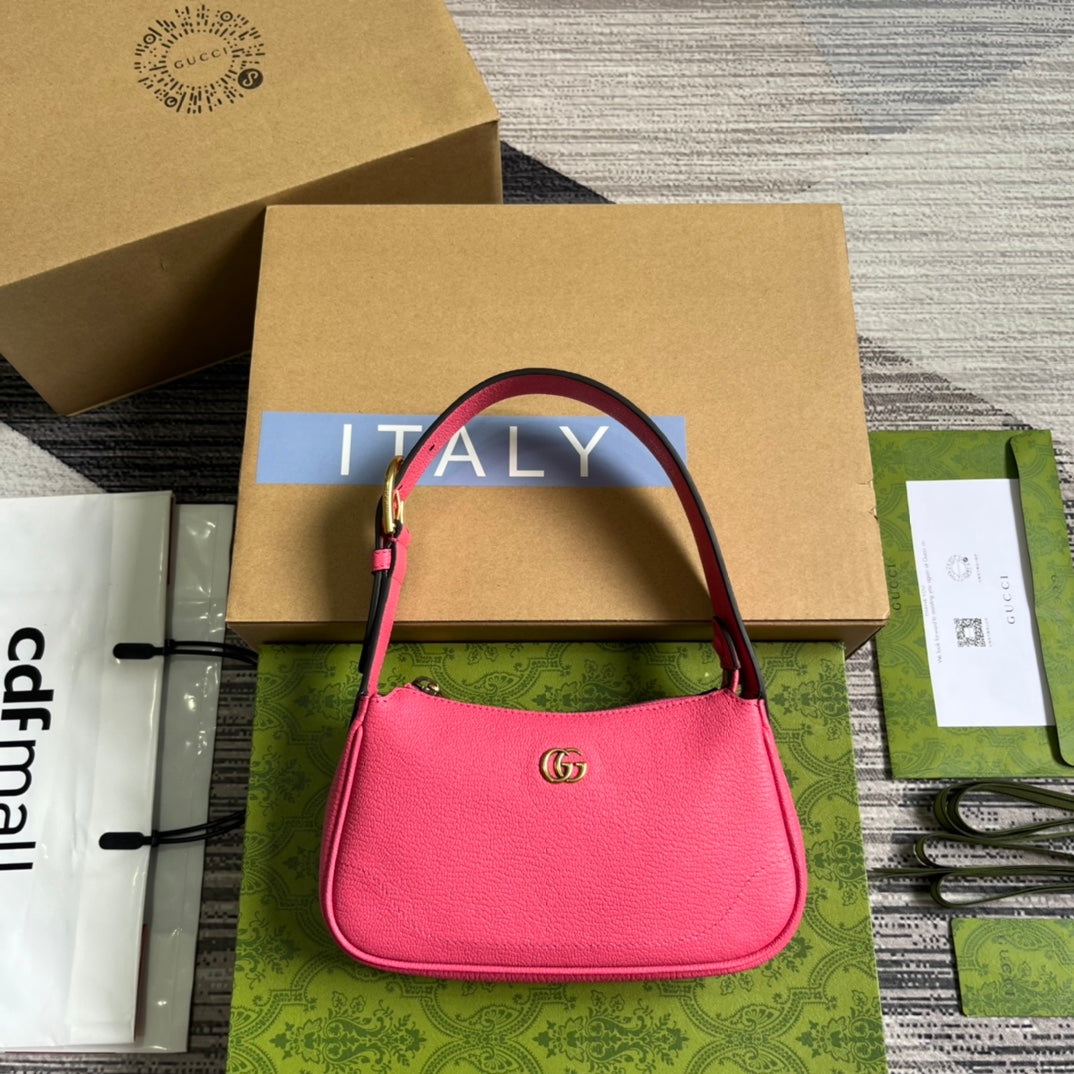 SAC À BANDOULIÈRE APHRODITE MINI 21 EN CUIR DE VEAU ROSE VIF