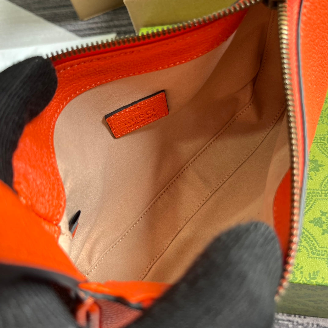 SAC À BANDOULIÈRE APHRODITE MINI 21 EN CUIR DE VEAU ROUGE ORANGE