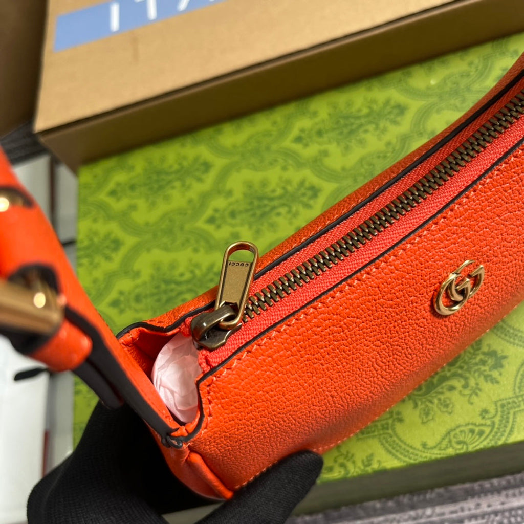 SAC À BANDOULIÈRE APHRODITE MINI 21 EN CUIR DE VEAU ROUGE ORANGE